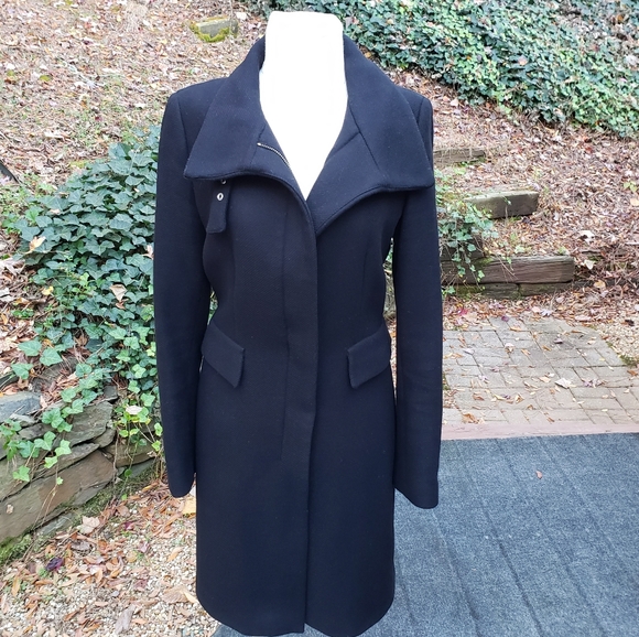 Zara Trafaluc Wool Coat. Black Womens Medium - Picture 3 of 11